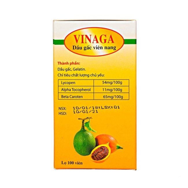 Viên Dầu Gấc Vinaga 100 Viên